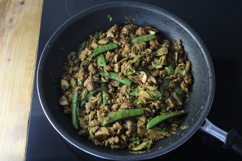 Indian-Spiced Ground Pork & Veggie Skillet Supper - Step #3 Make the skillet
