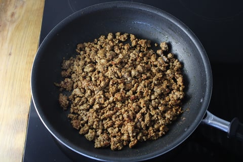 Indian-Spiced Ground Pork & Veggie Skillet Supper - Step #1 Cook the pork