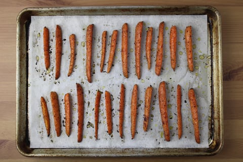 Paleo: Sumac Chicken Breasts with Marinated Onions - Step #1 Roast the carrots