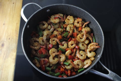 Southwest Shrimp & Veggie Rice Bowls - Step #5 Cook the shrimp