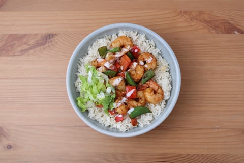Southwest Shrimp & Veggie Rice Bowls - Step #6 Plate your dish