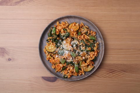 10-Minute Tomato Orzotto - Step #4 Dresser les plats