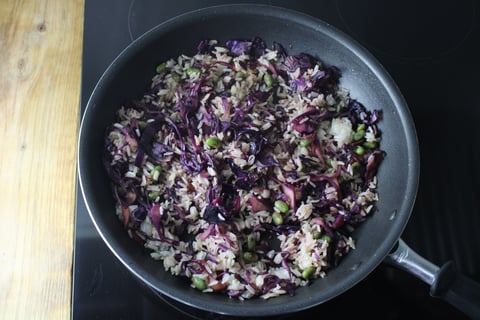 Ground Beef Rice Bowls - Step #4 Make the vegetable rice