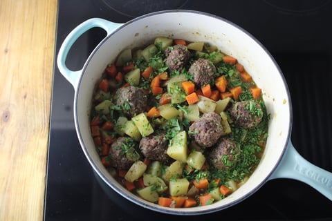 Québécois-Style Beef Meatball Ragout - Step #5 Finish the ragout & meatballs