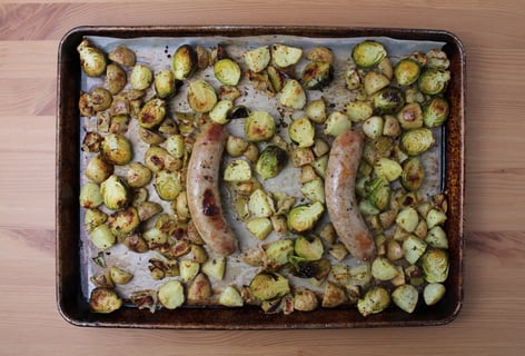 Pork Sausage Traybake with Veggies, Apple & Thyme - Step #3 Roast the traybake