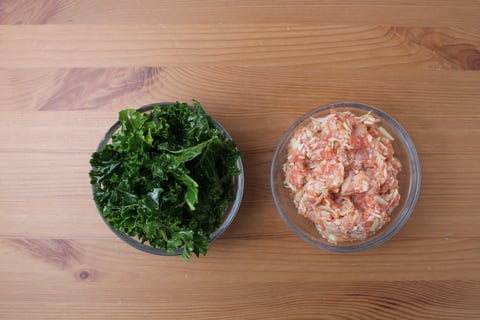 Sheet Pan Sausage Meat & Cabbage Flatbreads - Step #1 Mise en place
