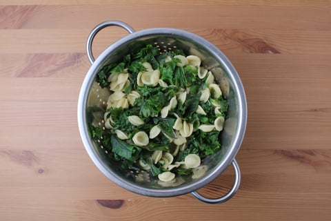 Goodfood & Chef: Sausage Meat & Kale Orecchiette - Step #2 Boil the pasta & wilt the kale