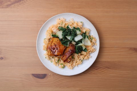 Filipino-Style Adobo Chicken Thighs - Step #5 Plate your dish