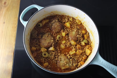 Moroccan Tagine-Style Chicken Thighs - Step #3 Make the tagine & finish the chicken