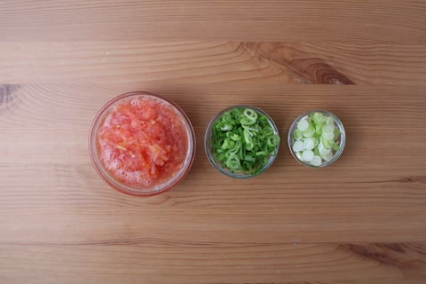 10-Minute Fresh Tagliolini with Pancetta & Peas - Step #3 Mise en place