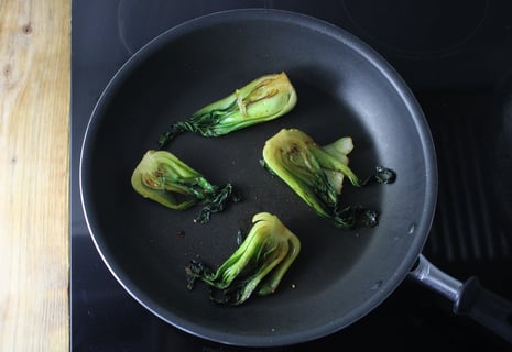 Ground Beef Teriyaki Stir-Fry - Step #3 Cook the bok choy
