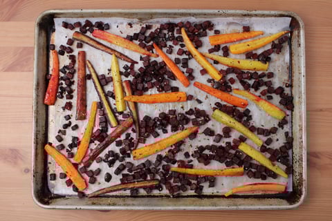 Green Goddess Carrots & Beets - Step #1 Roast the vegetables