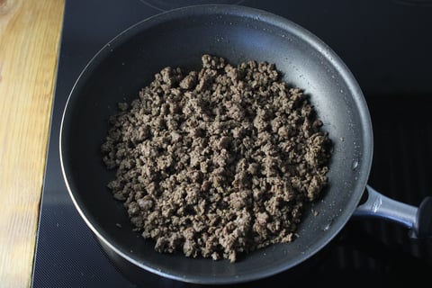 Ground Beef Mezze over Ras El Hanout Bulgur Salad - Step #3 Cook the beef