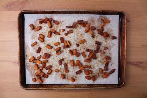 Butternut Squash Souvlaki - Step #1 Roast the squash