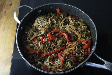 Ground Beef Ramen Noodles - Step #4 Combine the noodles
