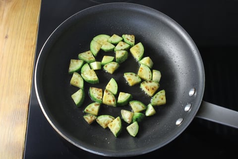Spicy Salmon Bibimbap Bowls - Step #3 Sauté the zucchini