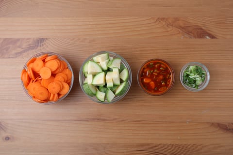Spicy Salmon Bibimbap Bowls - Step #2 Mise en place
