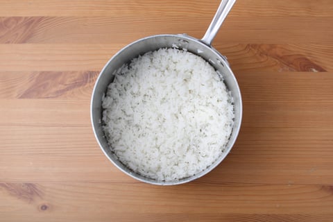 Spicy Salmon Bibimbap Bowls - Step #1 Cook the rice