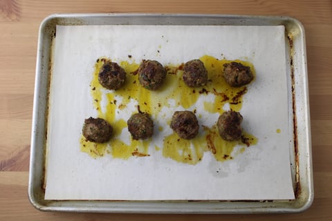 Sheet Pan Beef Meatballs - Step #3 Prepare & bake the meatballs