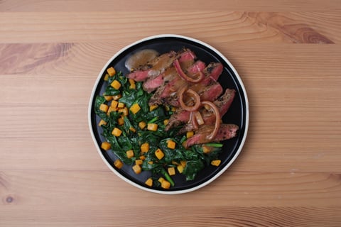 Pan-Seared Steaks with Balsamic Onion Sauce - Step #4 Dresser les plats