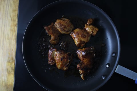 Hoisin-Glazed Chicken with Roasted Kohlrabi - Step #5 Cook & glaze the chicken