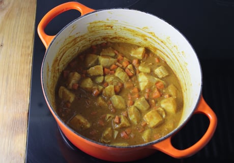 Carb-Wise: Mild Yellow Coconut Haddock Curry - Step #4 Make the curry