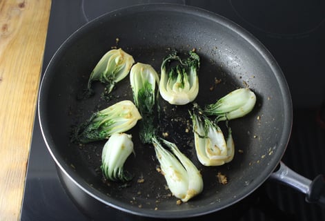 Carb-Wise: Mild Yellow Coconut Haddock Curry - Step #2 Sauté the bok choy