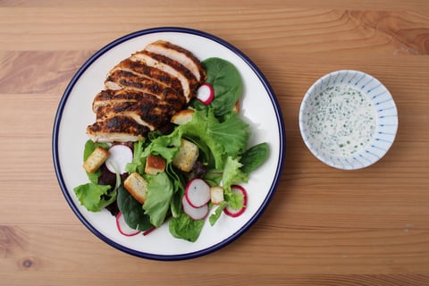 Spicy Buffalo BBQ Chicken Salad - Step #4 Plate your dish