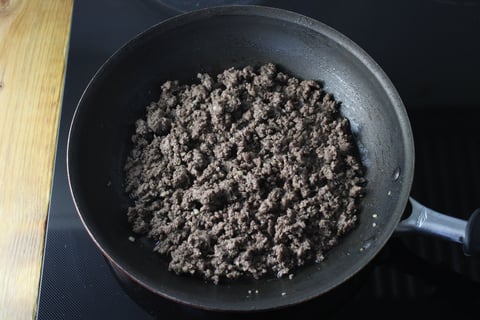 Protein Swap | Ground Beef, Ricotta & Roasted Pepper Naan Pizzas - Step #1 Cook the beef