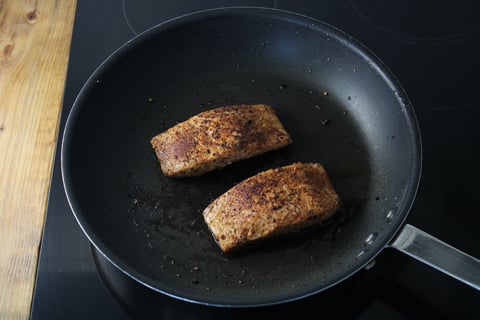 Greek-Style Salmon over Orzo - Step #3 Cook the salmon
