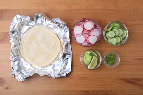 Crispy Shrimp Tacos with Spicy Kimchi Mayo - Step #1 Mise en place