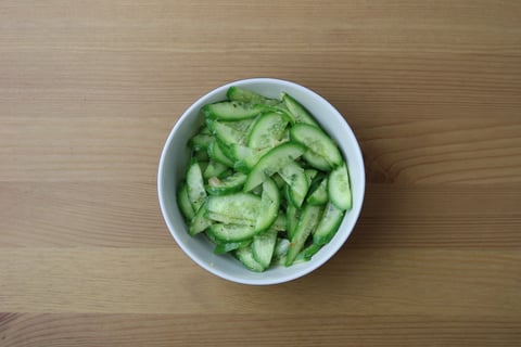 Quick Pan-Seared Trout - Step #3 Make the cucumber salad