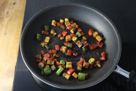 Mediterranean-Spiced Chicken - Step #4 Sauté the vegetables
