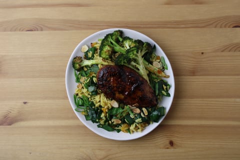 Apricot Glazed Chicken - Step #6 Finish the orzo & serve