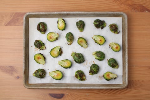 Skillet Beef Cottage Pie - Step #2 Roast the Brussels sprouts