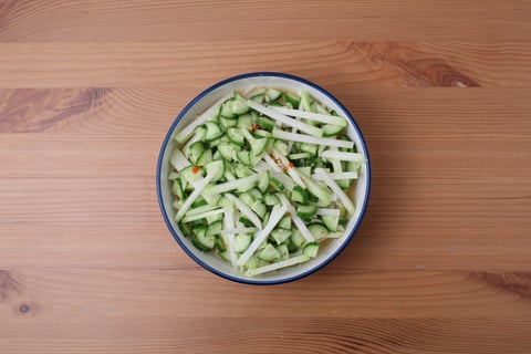 Steak Bánh Mì Bowls - Step #3 Make the pickled veggies