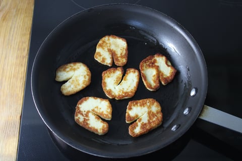 Seared Halloumi & Quinoa Salad - Step #4 Sear the halloumi