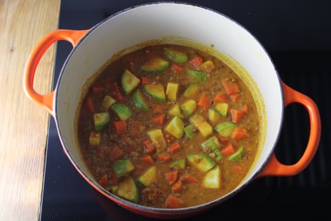 Zucchini, Carrot & Ginger-Coconut Vegan Curry - Step #4 Finir le cari