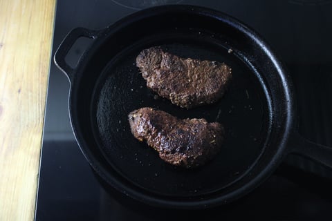 Greek-Inspired Steaks - Step #2 Cook the steaks