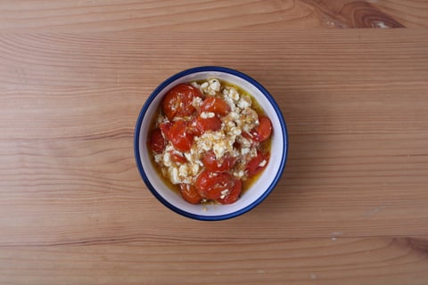 Greek-Inspired Steaks - Step #3 Make the feta-tomato topping