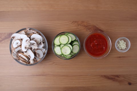 Mushroom & Zucchini Flatbreads - Step #1 Mise en place