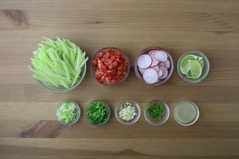 Chicken Tacos with Sautéed Chayote - Step #2 Mise en place