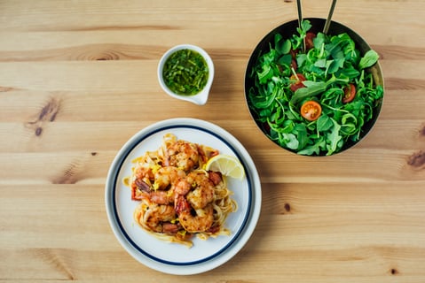 L’Artisan: Tiger Shrimp with Rustic Rosée Tagliolini - Step #6 Combine the pasta & serve