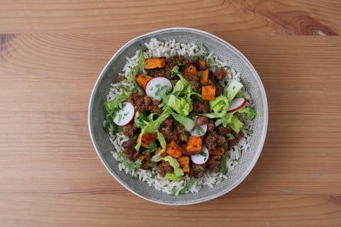 Spicy Impossible™ Beef Al Pastor Bowls - Step #6 Plate your dish