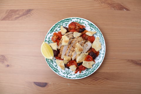 Greek Salad Chicken Traybake - Step #5 Plate your dish