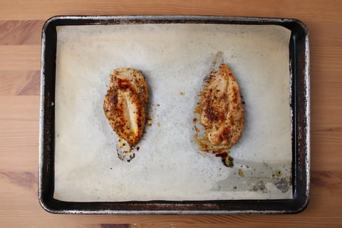 Greek Salad Chicken Traybake - Step #1 Start the traybake