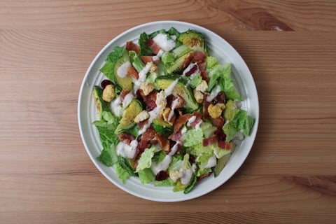 Sheet Pan Bacon & Brussels Caesar Salad - Step #4 Plate your dish
