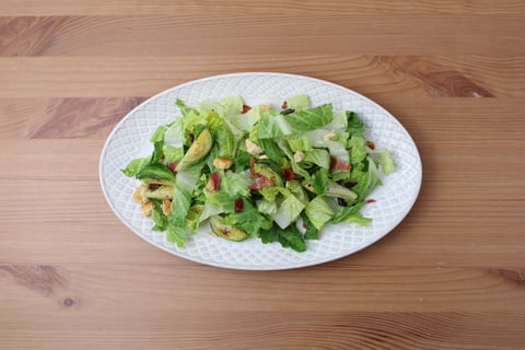 Sheet Pan Bacon & Brussels Caesar Salad - Step #3 Make the salad