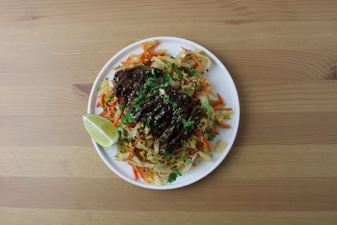 Orange & Sesame Glazed Steaks - Step #5 Terminer et servir