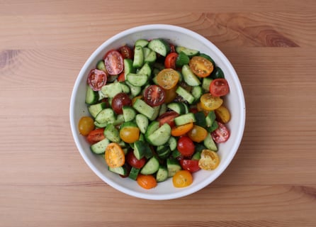Greek-Style Ground Pork Bulgur Bowls - Step #3 Make the salad